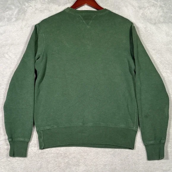 Polo Ralph Lauren Sweatshirt Mens Small Green Airfield Ops Fleece Crewneck*